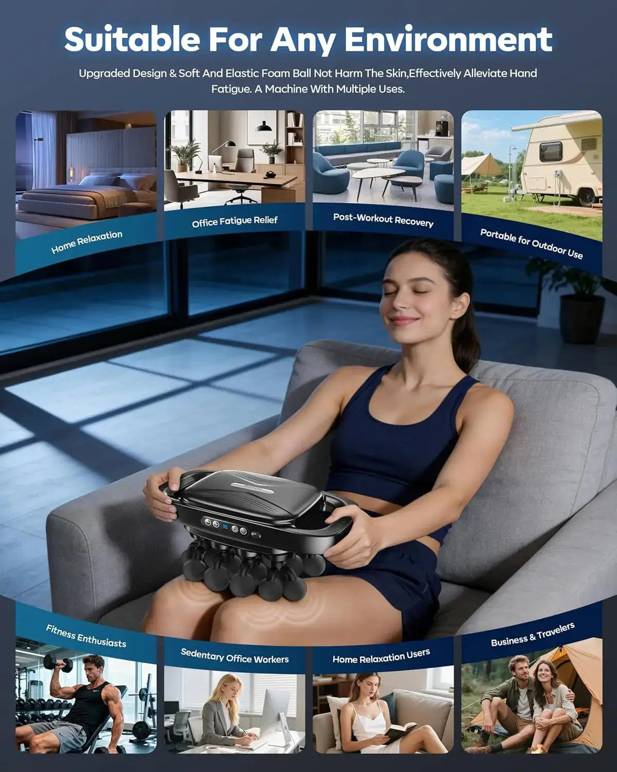 KASUE 20-Head Massage Gun Set showcasing different attachments